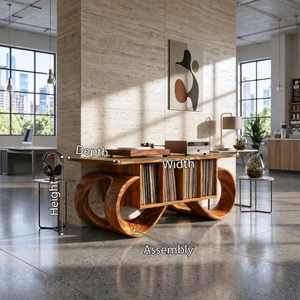 Sculptural Loop Record Player Console Creative Studio
