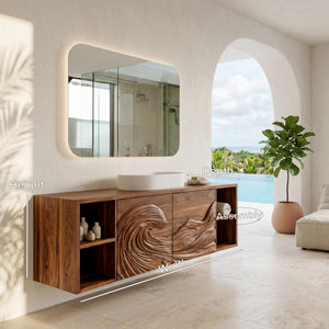 Modern Ocean Wave Bathroom Vanity For Contemporary Bathroom