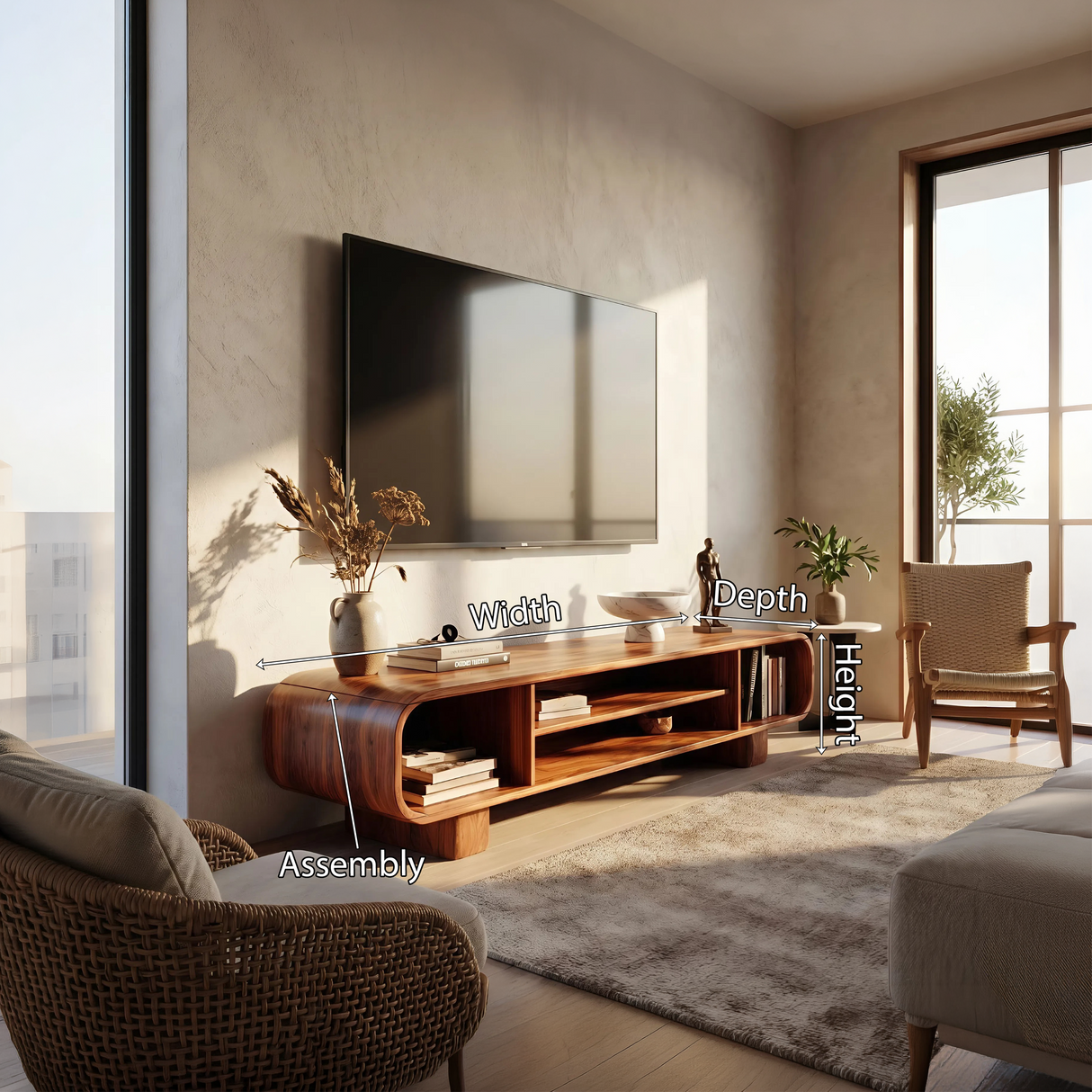 Modern Linear TV Console For Entertainment Area