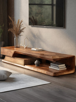 Modern TV Stand With Storage Shelves For Living Room