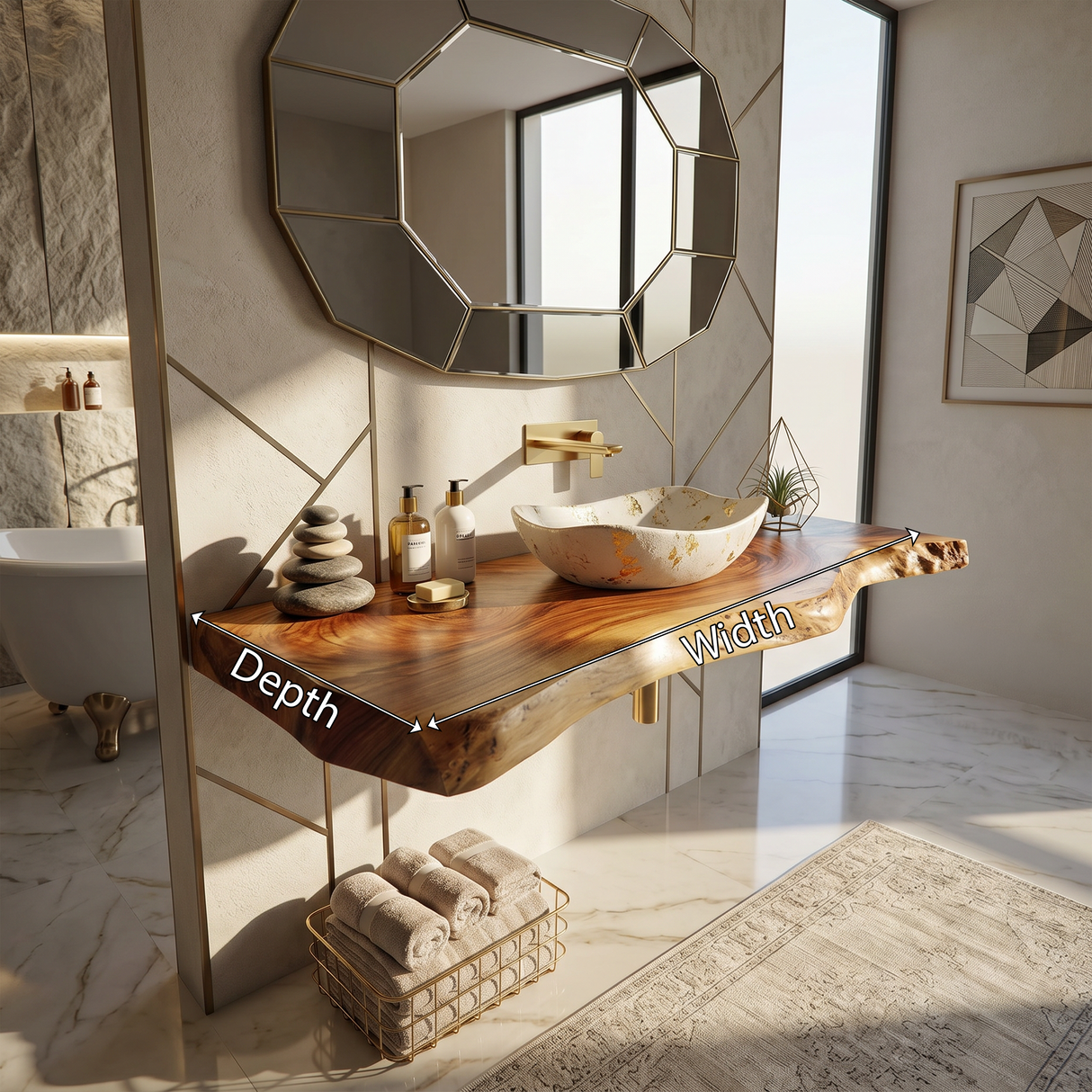 Contemporary Floating Washstand Luxury Residence