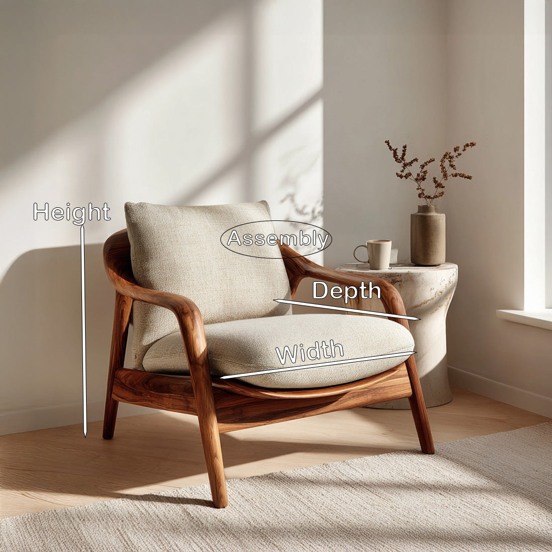 Organic Sculptural Armchair For Luxury Living Room