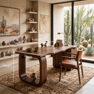 Contemporary Wooden Desk With Shelves And Drawers For Home Office