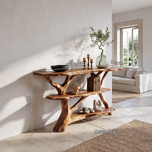 Farmhouse Solid Wood Console Table For Modern Rustic Furniture Style