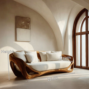 Contemporary Organic Wood Sofa For Living Room