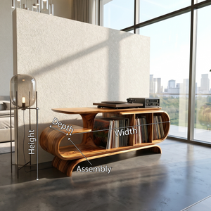 Organic Wave Vinyl Record Cabinet Modern Loft