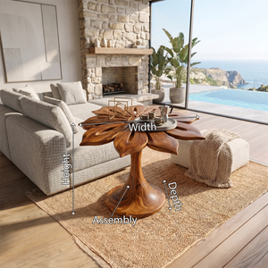 Organic Leaf Top Accent Table Luxury Living Room