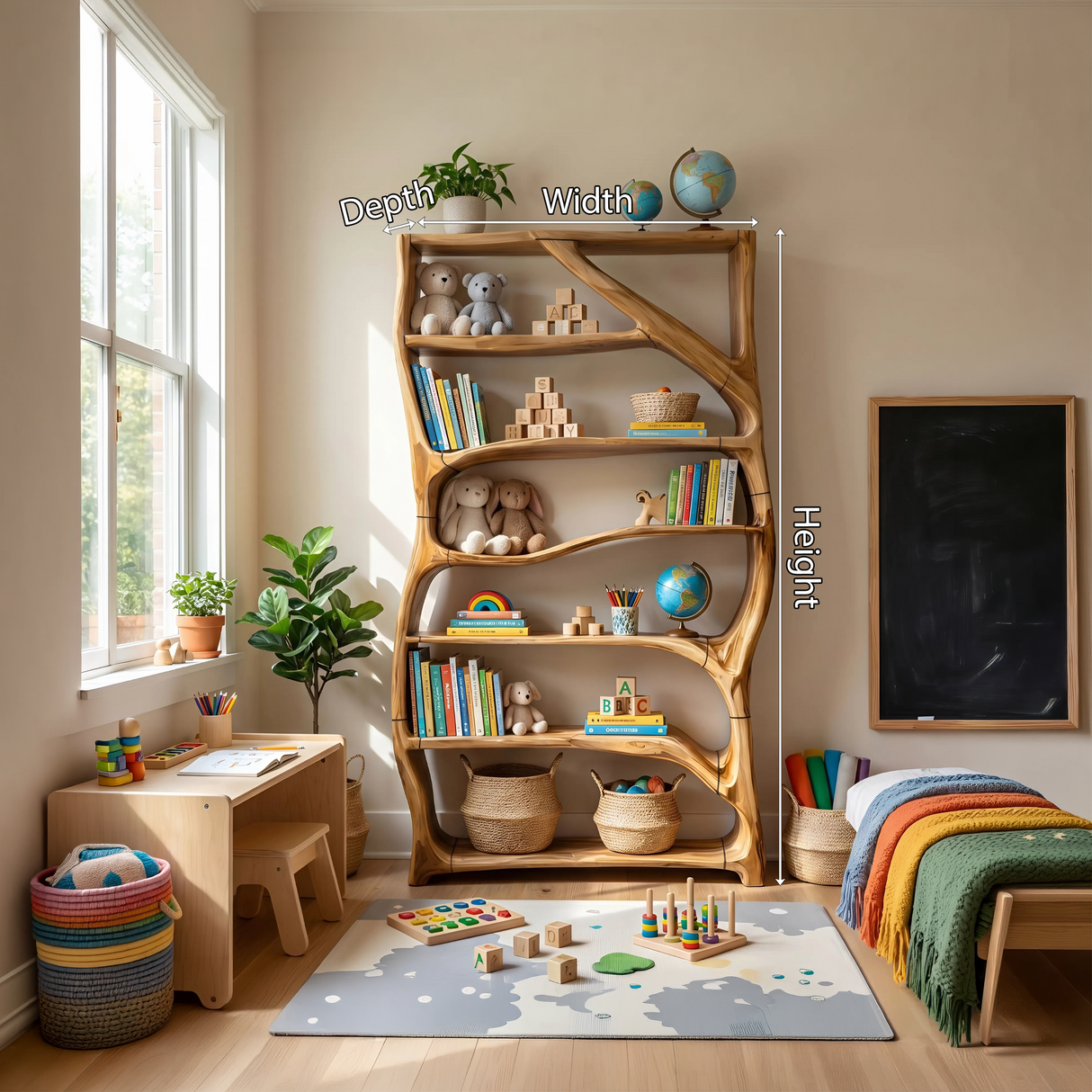 Minimalist Handcrafted Bookshelf Storage Organizer For Small Space
