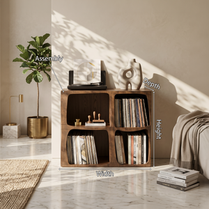 Mid Century Live Edge Record Stand Modern Living Room