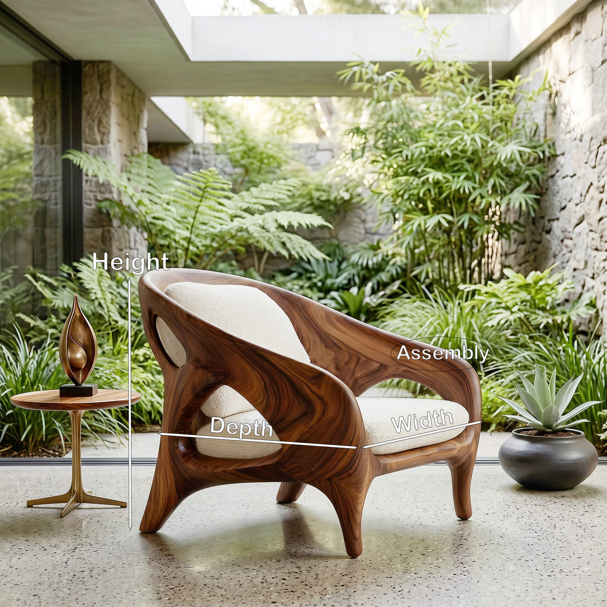 Organic Sculptural Armchair For Living Room