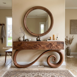 Sculptural Console Table With Spiral Base For Elegant Entryway
