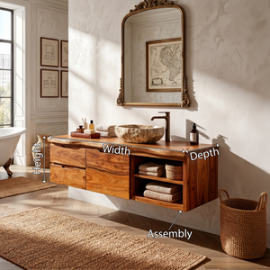 Japandi Wall Mounted Vanity Urban Loft Bathroom