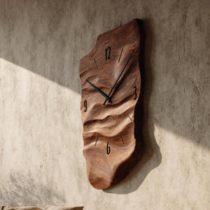 Modern Wall Clock Carved Design For Living Room Space