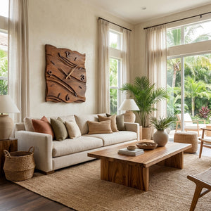 Organic Modern Wood Wave Wall Clock Decor For Living Room