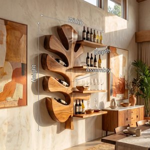 Modern Wall Wine Rack For Dining Room Bottle Accent Storage