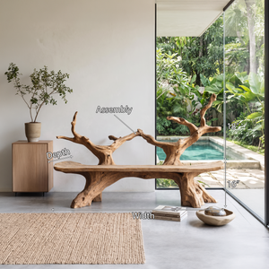 Mid Century Live Edge Bench For Elegant Patio