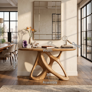 Organic Open Frame Console Table Designer Foyer