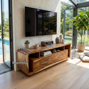Luxury Walnut Media Console For Contemporary Master Suite Interior