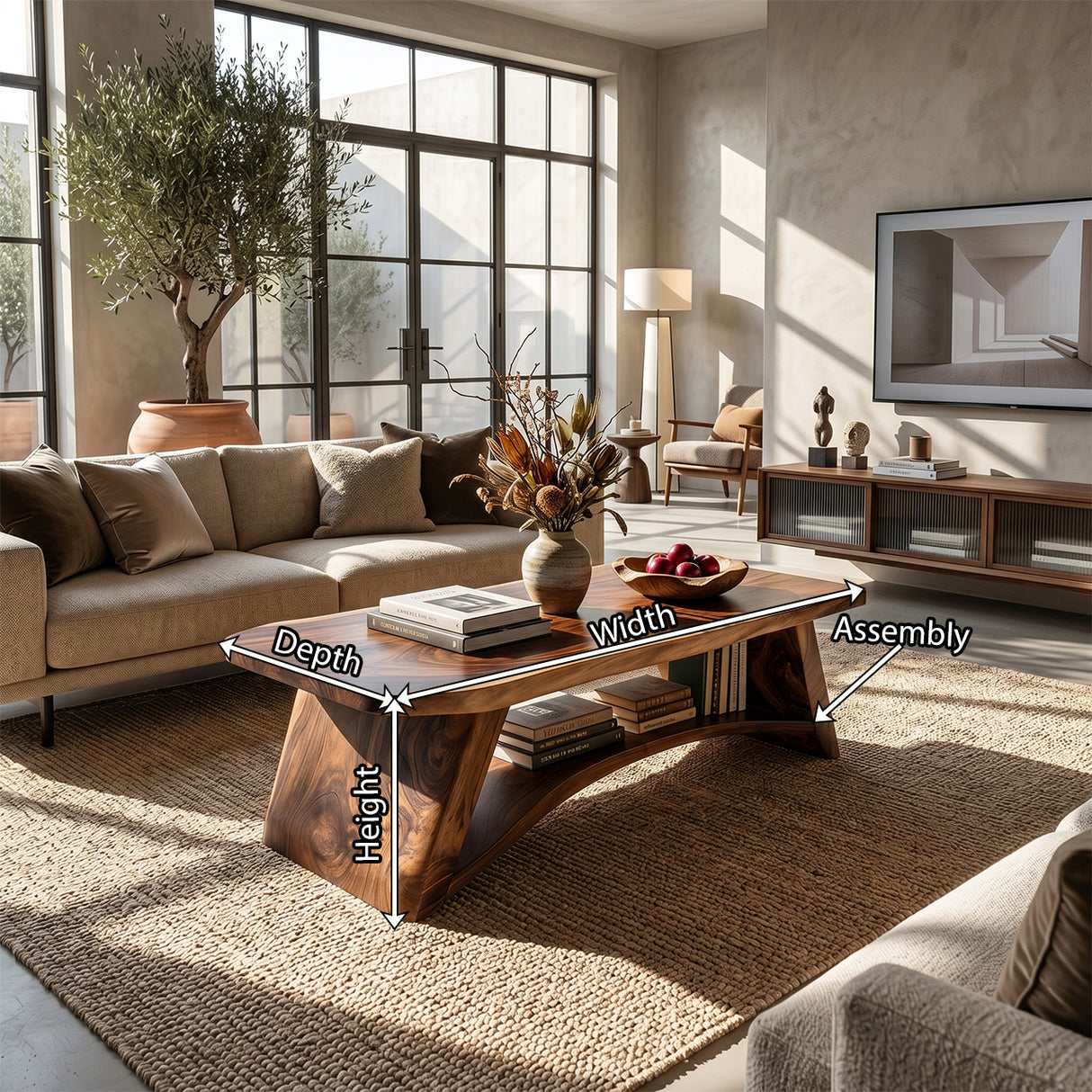 Mid Century Solid Wood Coffee Table For Living Room Furniture Decor