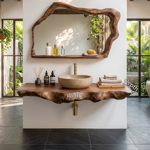 Live Edge Floating Vanity For Bathroom Interior