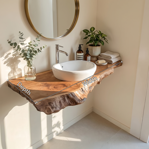 Farmhouse Bathroom Vanity In Solid Wood With Shelf