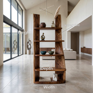 Mid Century Wooden Bookshelf For Apartment Living Room