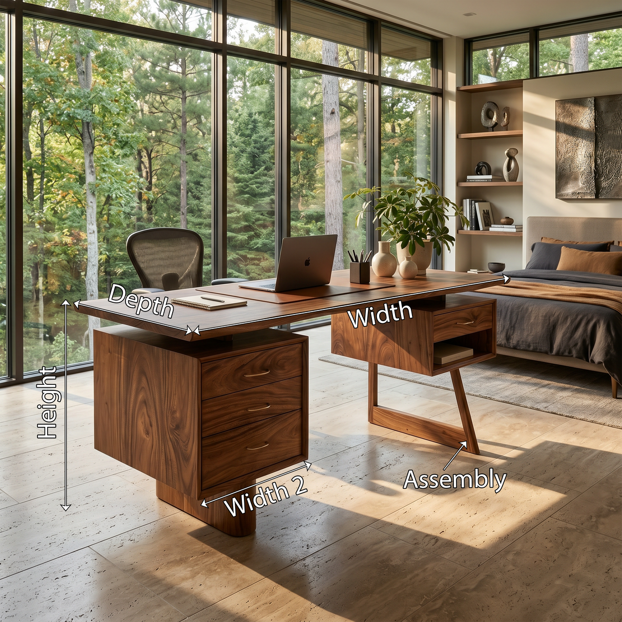 Minimalist Executive Desk Home Workspace