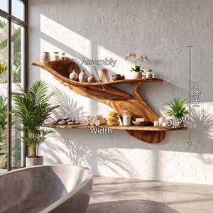 Handcrafted Natural Wood Shelving Unit For Home Library Storage