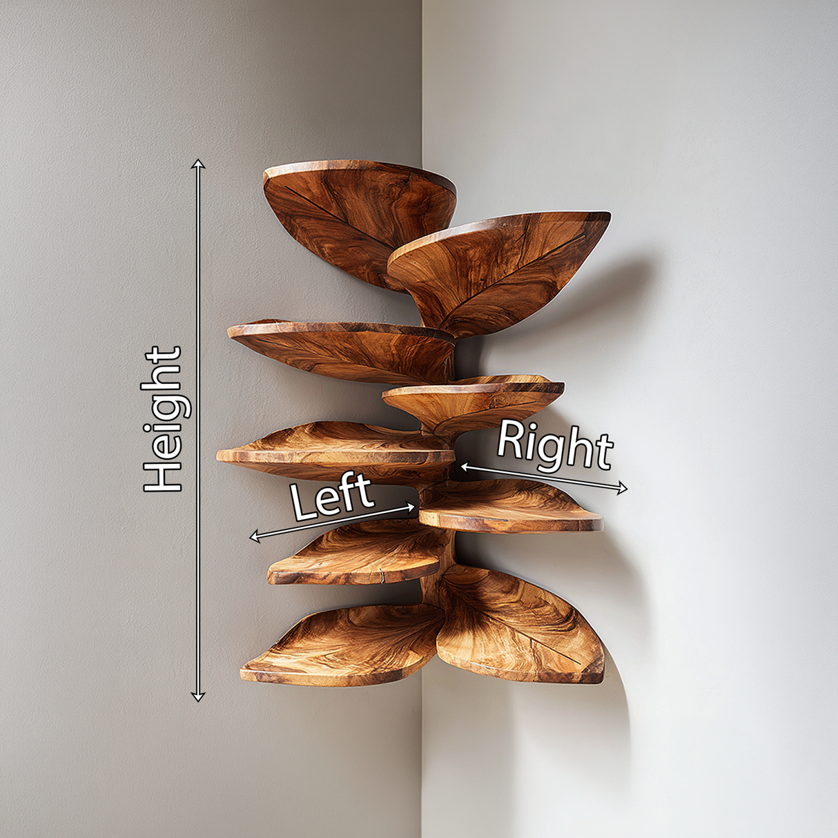 Modern Leaf Corner Shelf Entryway Wall Organizer Display