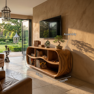 Contemporary Rounded TV Console For Open Living Space