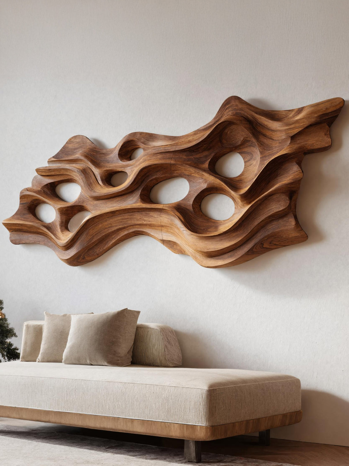 Large Organic Sculptural Wall Art For Holiday Decor