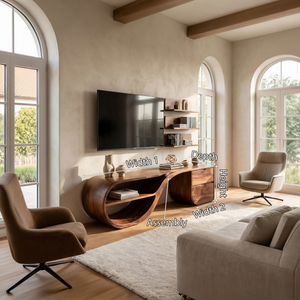 Contemporary Rounded TV Cabinet For Family Room