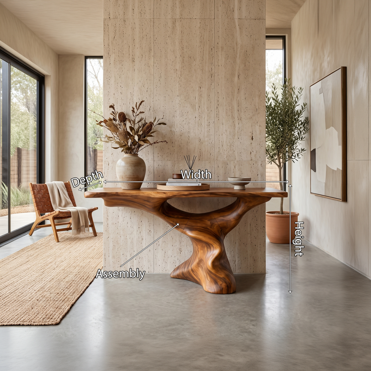 Mid Century Modern Console Table For Living Room