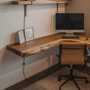 Modern Live Edge Corner Desk For Home Office
