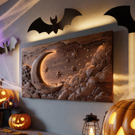 Rustic Halloween Wooden Wall Art For Living Room Or Bedroom