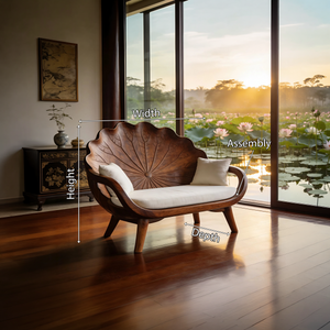 Contemporary Lotus Leaf Back Bench For Veranda Interior Area