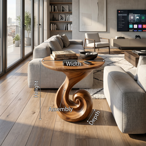 Scandinavian Spiral Side Table Modern Family Room