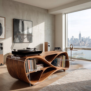 Contemporary Wooden Record Player Console For Living Room