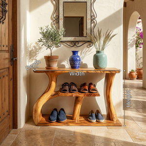 Mid Century Shoe Rack Shelf For Foyer Hallway Living Setting