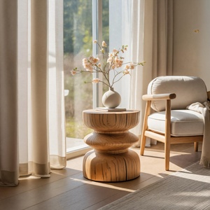 Minimalist Curved Side Table For Living Room Or Bedroom