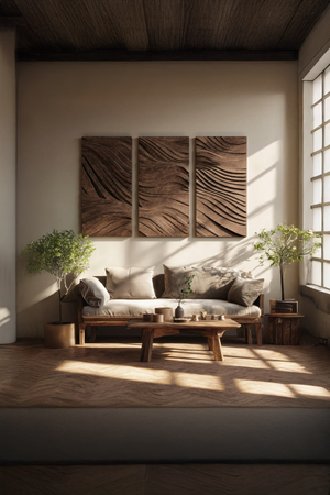Modern Rectangle Solid Wood Wall Art For Bedroom