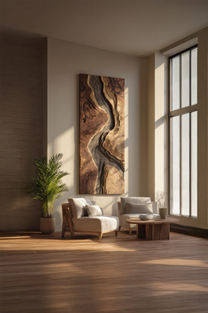 Handcrafted Wooden Wall Sculpture For Entryway Design