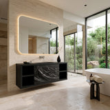 Luxury Mountain Carved Floating Bathroom Vanity For Spa Bathroom