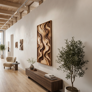 Organic Flowing Panel Wall Art For Bedroom