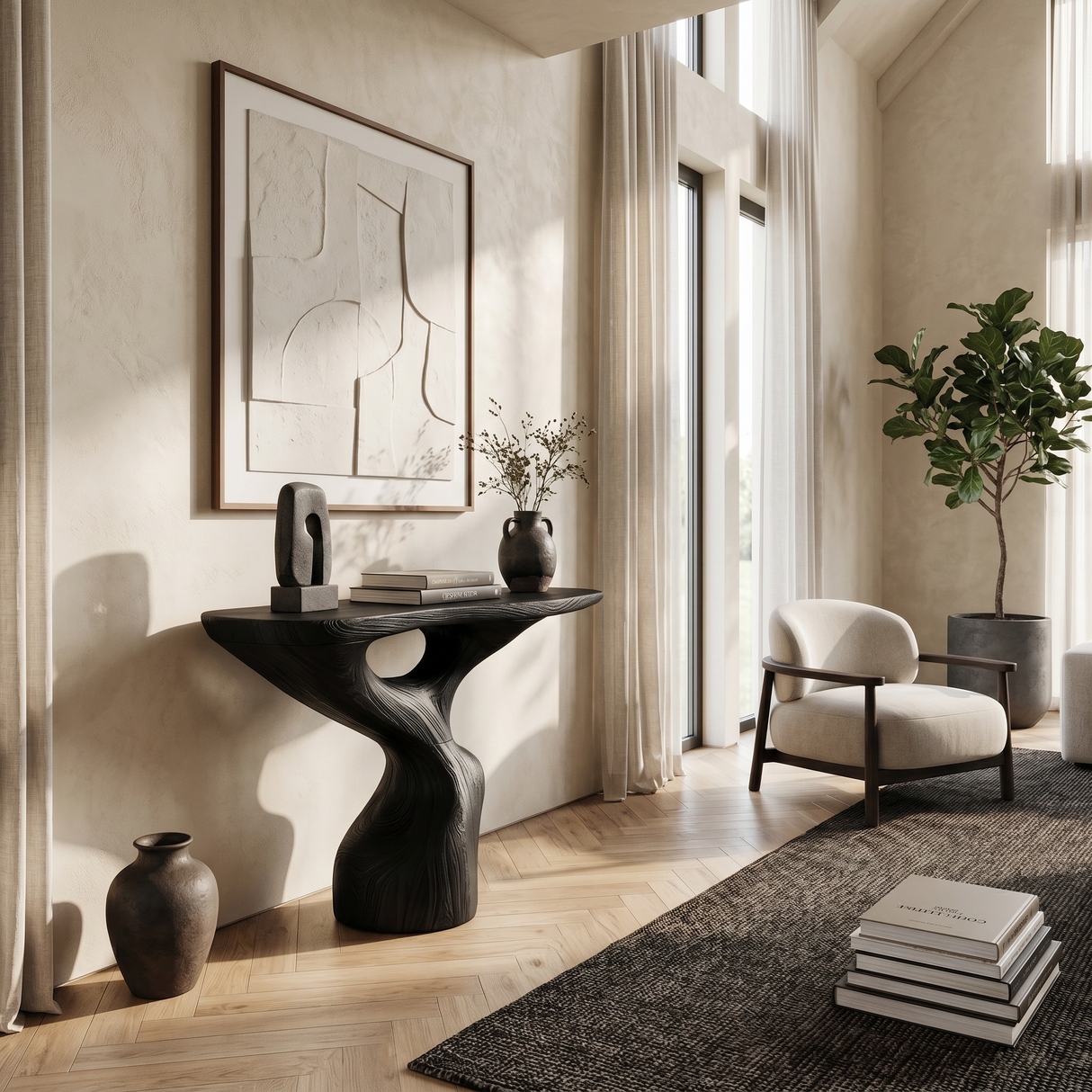 Rustic Accent Table Entryway Design