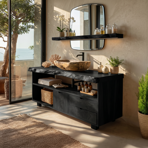 Modern Mid Century Vanity For Bathroom Makeover