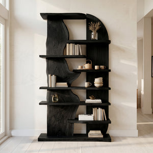 Minimalist Natural Wood Standing Shelf For Home Corner