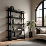 Contemporary Wooden Standing Shelf For Living Room Corner