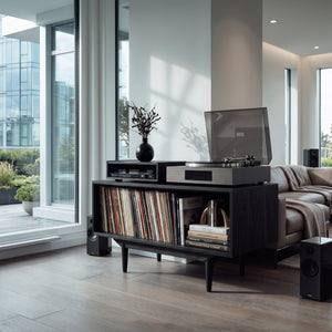 Scandinavian Wooden Record Player Cabinet For Living Room