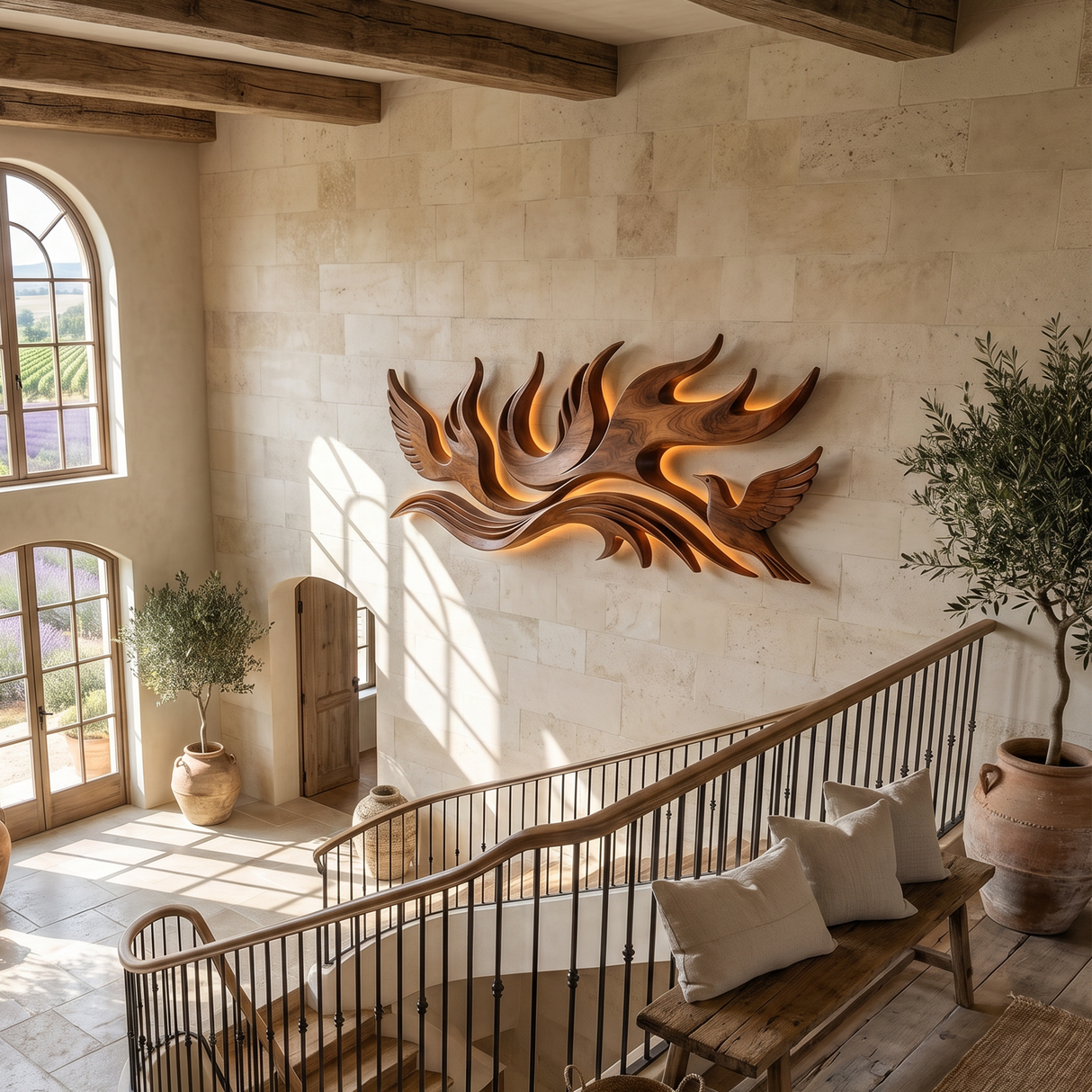 Scandinavian Contour Wall Decor For Lake House Interior